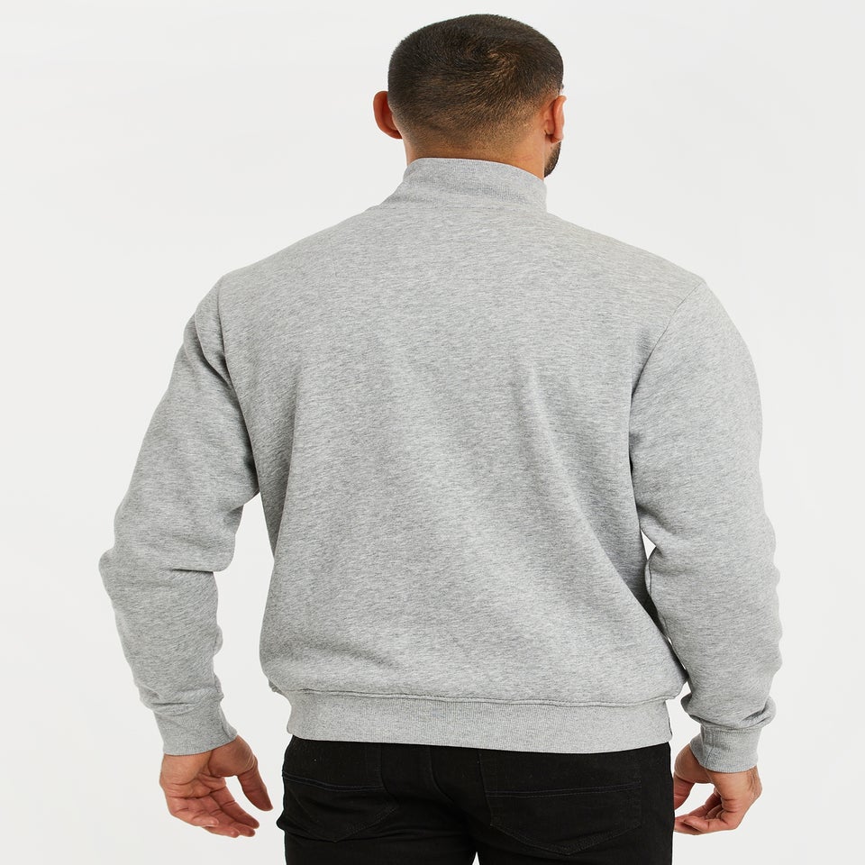 Threadbare Grey 1/4 Zip Neck Sweatshirt