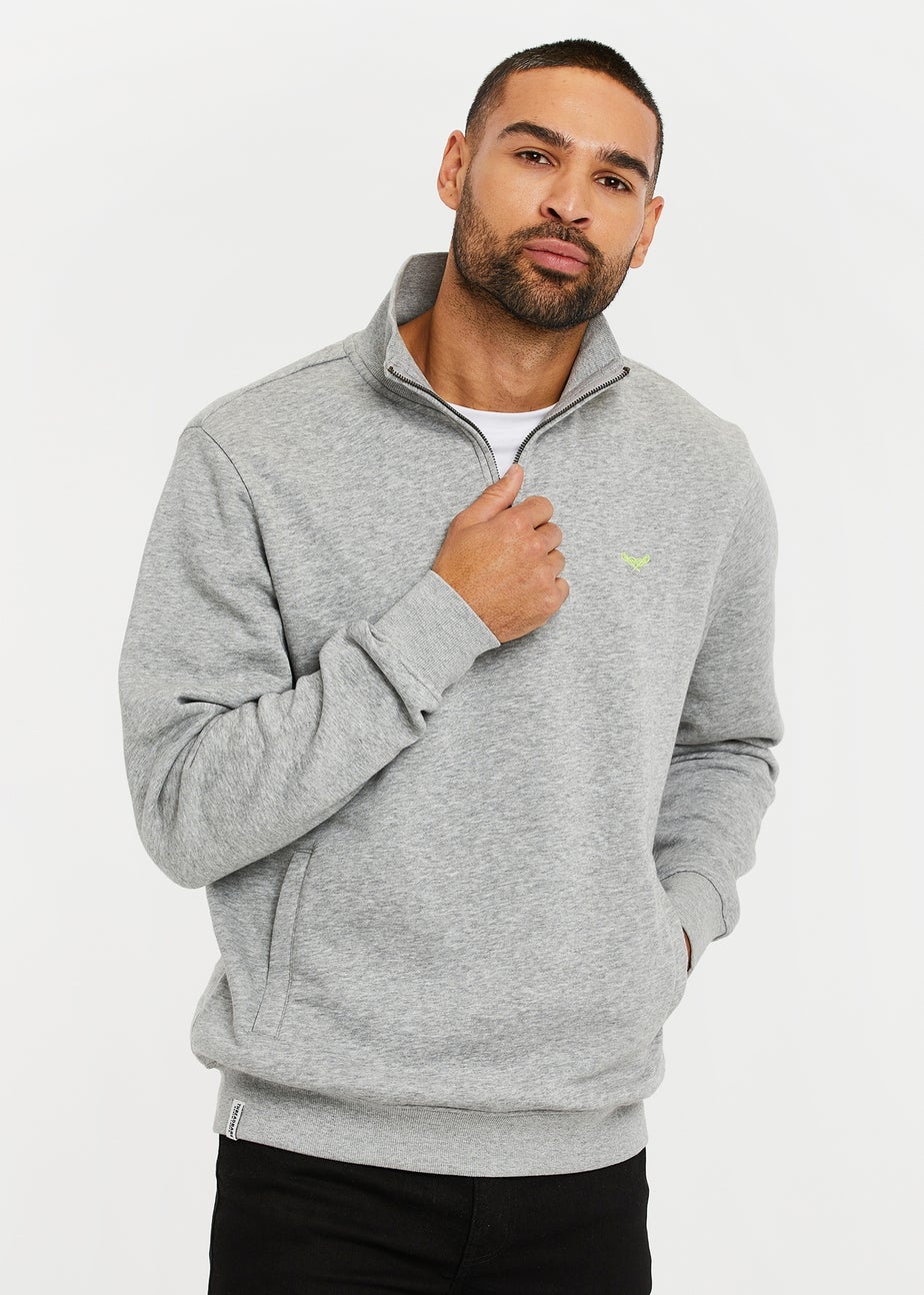 Threadbare Grey 1/4 Zip Neck Sweatshirt