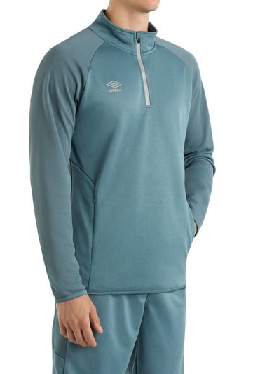Umbro Sea Blue Sportswear Quarter Zip Sweatshirt