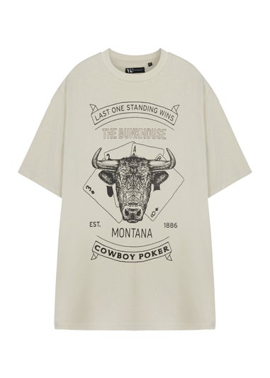 Yellowstone Beige Cowboy Poker Short Sleeved T-Shirt