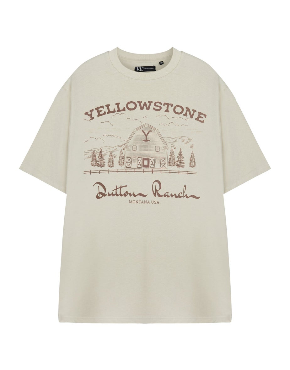 Yellowstone Beige Barn Short Sleeved T-Shirt Oatmeal