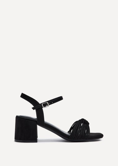 Linzi Susanna Black Faux Suede Block Heeled Sandal