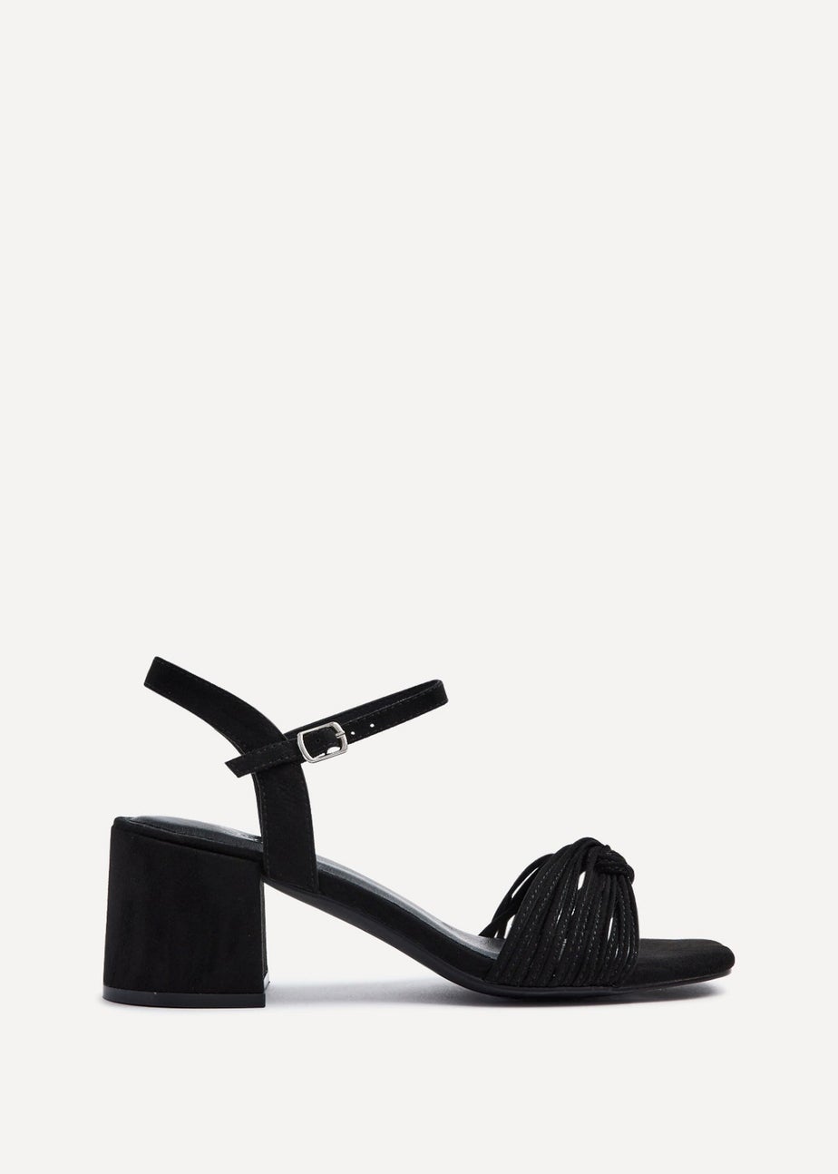 Linzi Susanna Black Faux Suede Block Heeled Sandal
