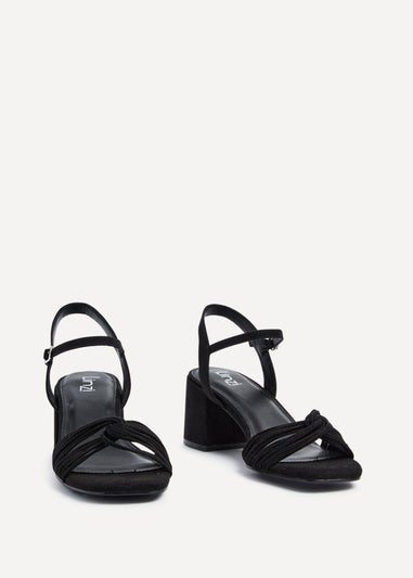 Linzi Susanna Black Faux Suede Block Heeled Sandal