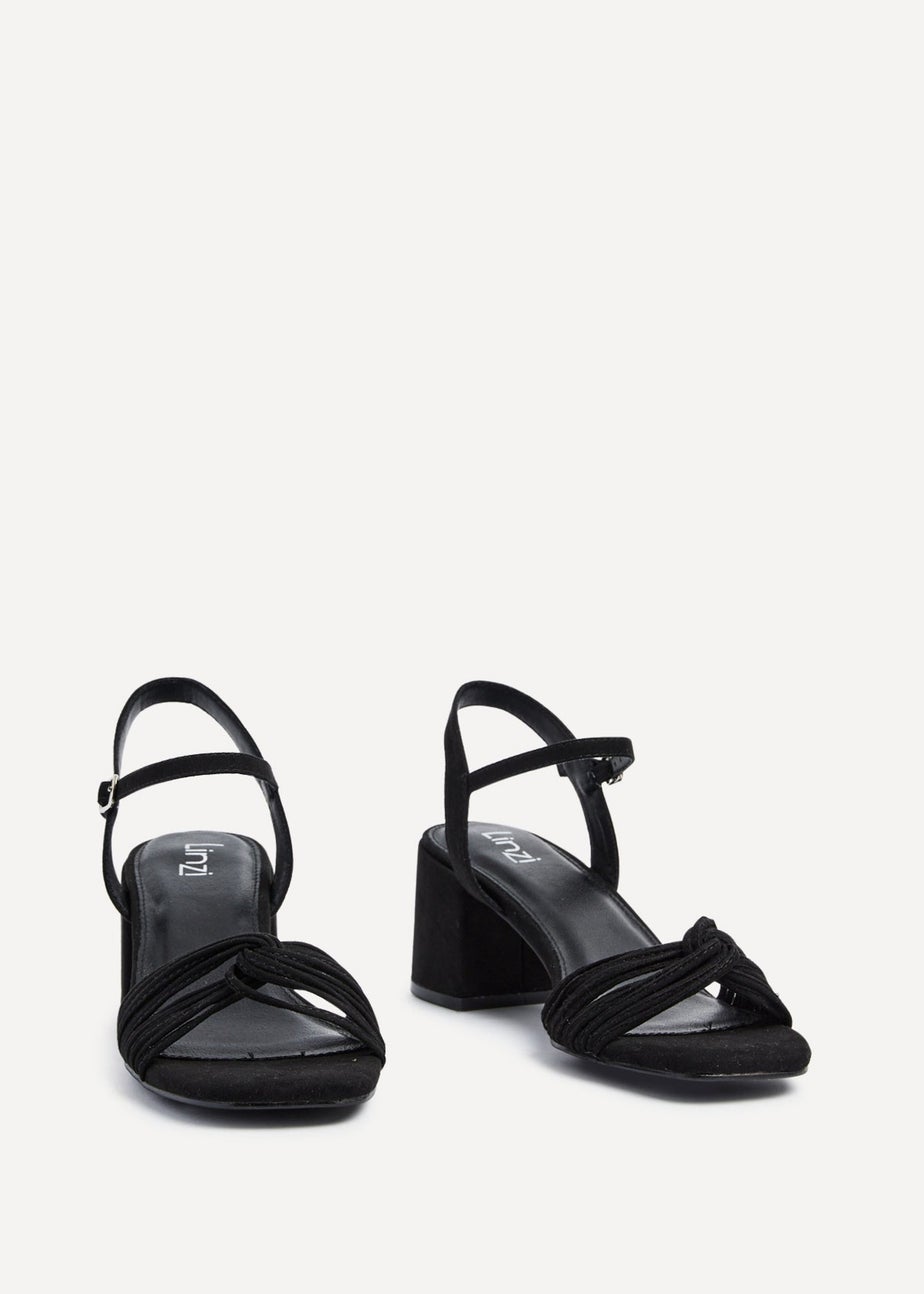 Linzi Susanna Black Faux Suede Block Heeled Sandal