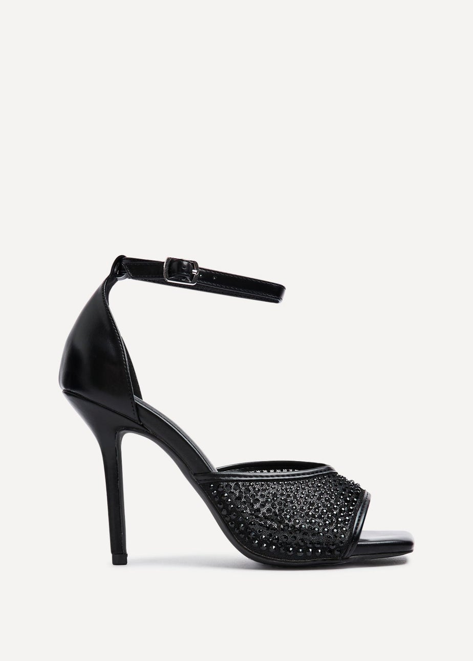 Linzi Erica Black Faux Leather Stiletto Heel