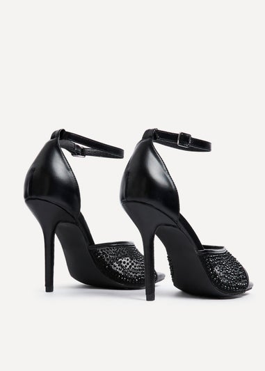 Linzi Erica Black Faux Leather Stiletto Heel