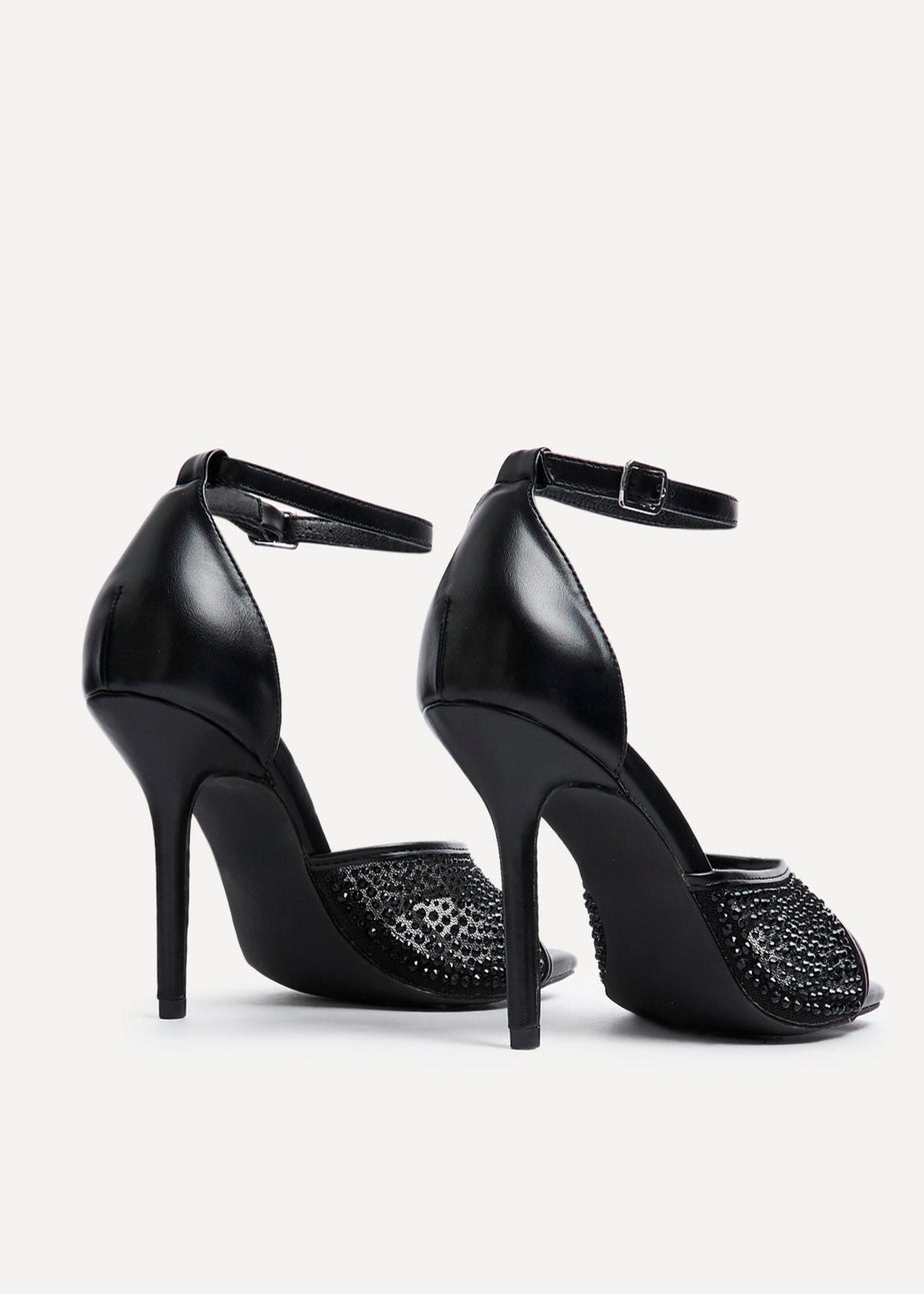 Linzi Erica Black Faux Leather Stiletto Heel