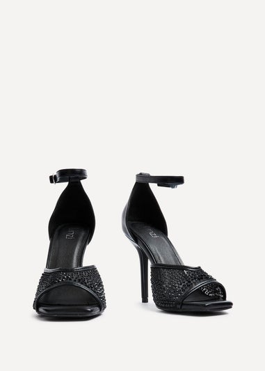 Linzi Erica Black Faux Leather Stiletto Heel