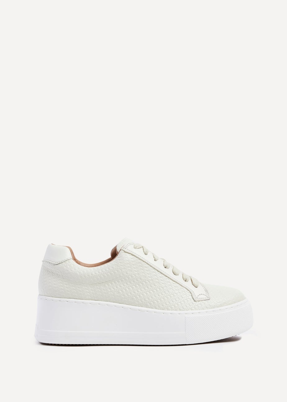 Linzi Twyla Cream Faux Leather Trainers