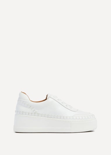 Linzi Harlem White Faux Leather Platform Trainer