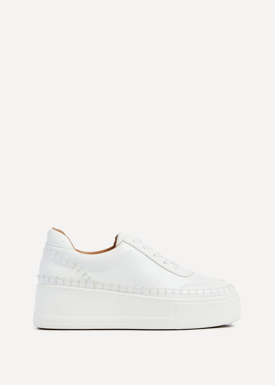 Linzi Harlem White Faux Leather Platform Trainer