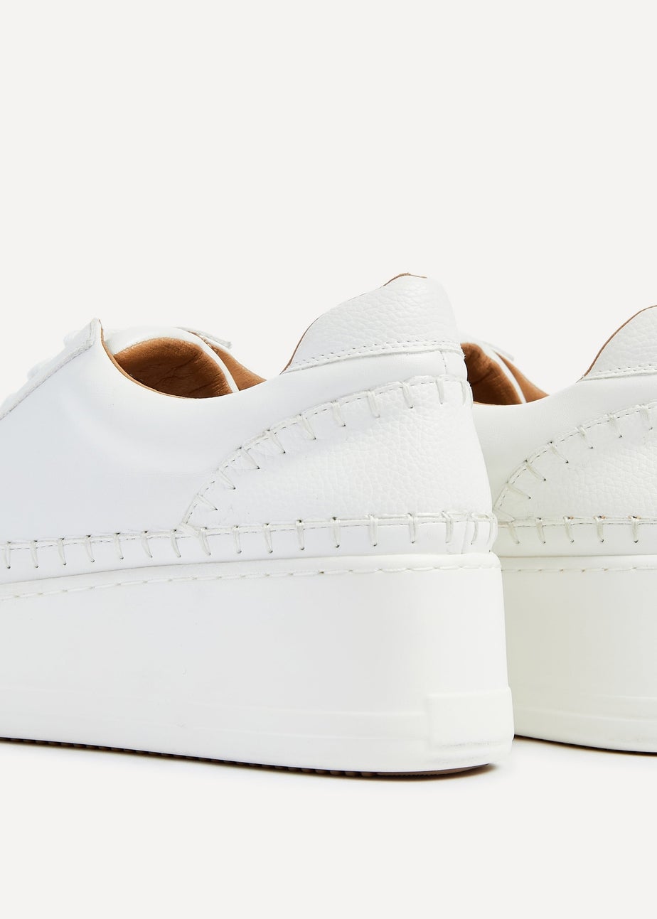 Linzi Harlem White Faux Leather Platform Trainer