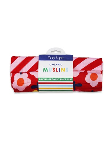 Toby Tiger Organic Pink Flower Muslin 2-Pack