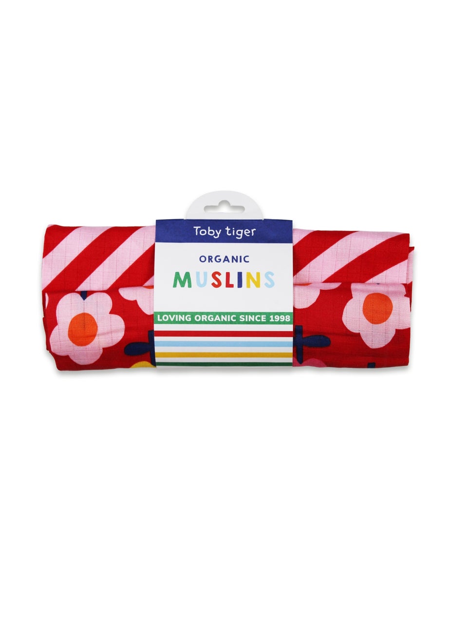 Toby Tiger Organic Pink Flower Muslin 2-Pack