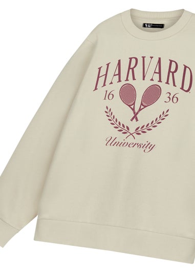 Harvard Unisex Beige Tennis Sweatshirt