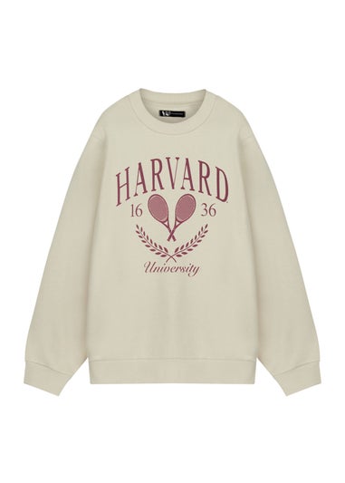 Harvard Unisex Beige Tennis Sweatshirt