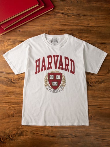 Vanilla Underground Harvard Unisex White Crest Logo Short Sleeved T-Shirt 