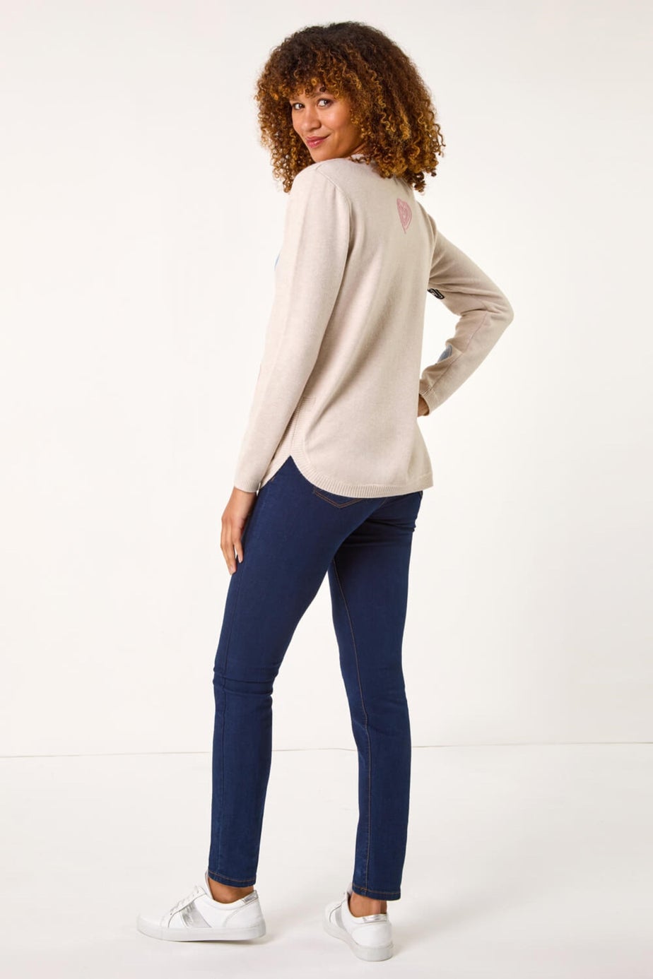 Roman Natural Heart Stitch Crew Neck Jumper