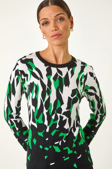 Roman Black Abstract Print Knit Jumper