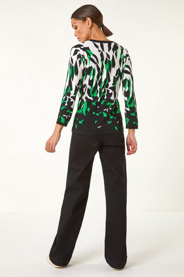 Roman Black Abstract Print Knit Jumper