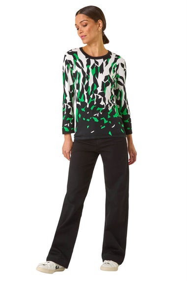 Roman Black Abstract Print Knit Jumper