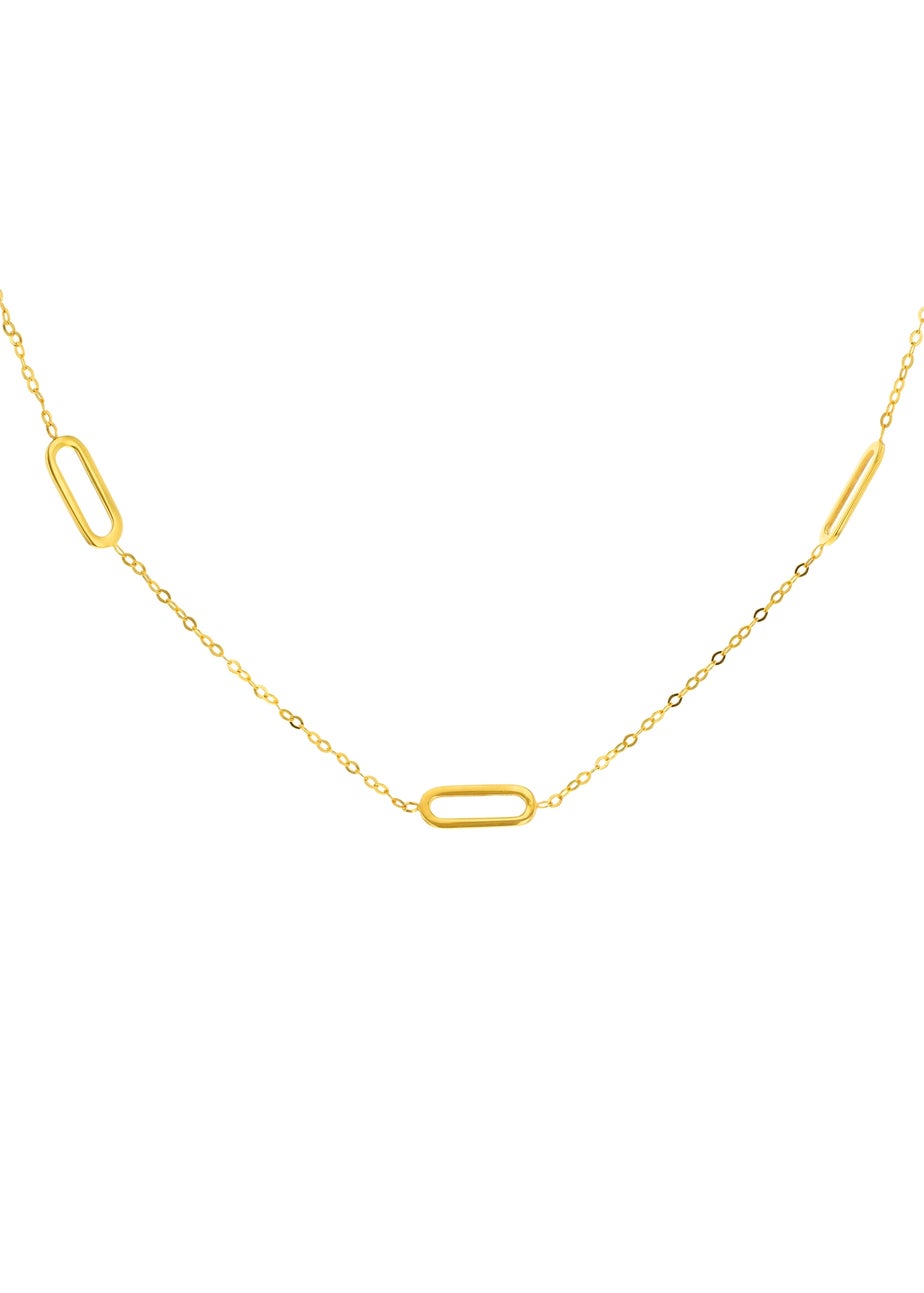 Golden Moments 9ct Yellow Gold Three Paper Adjustable Chain (12mm X 5mm)