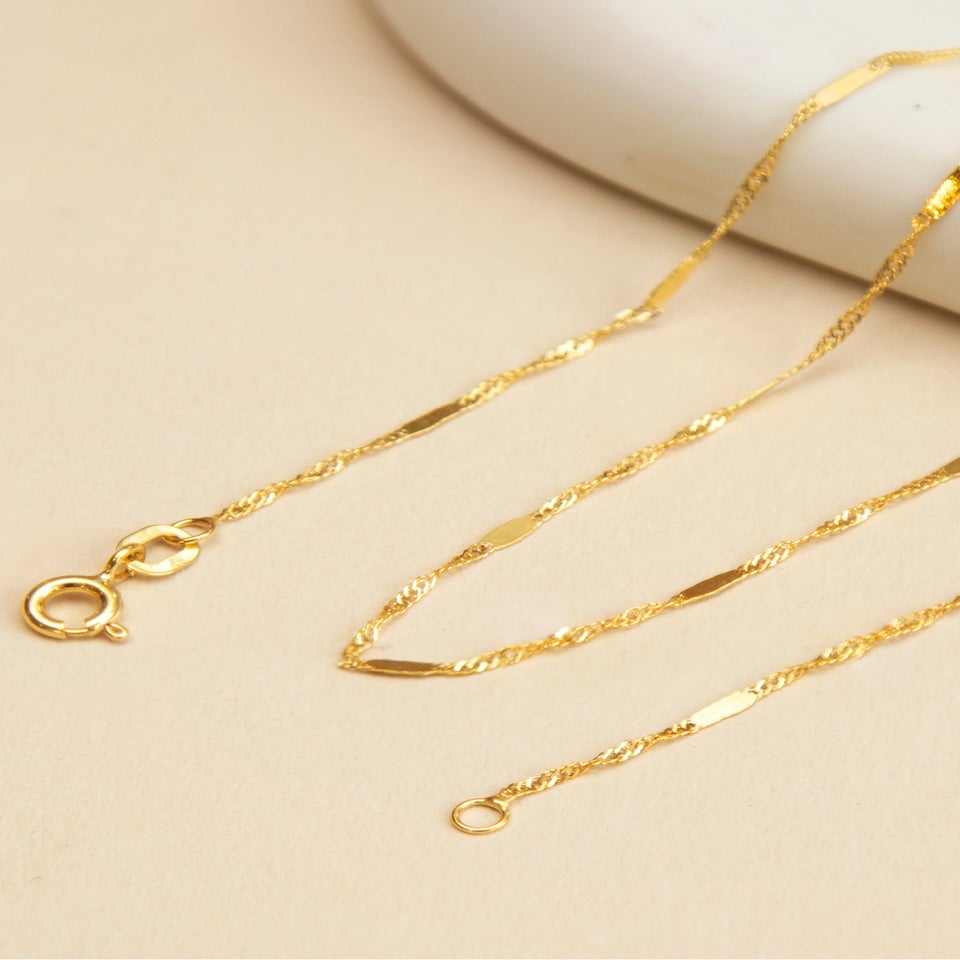 Golden Moments 9ct Yellow Gold 20 Twist Bar Curb Chain