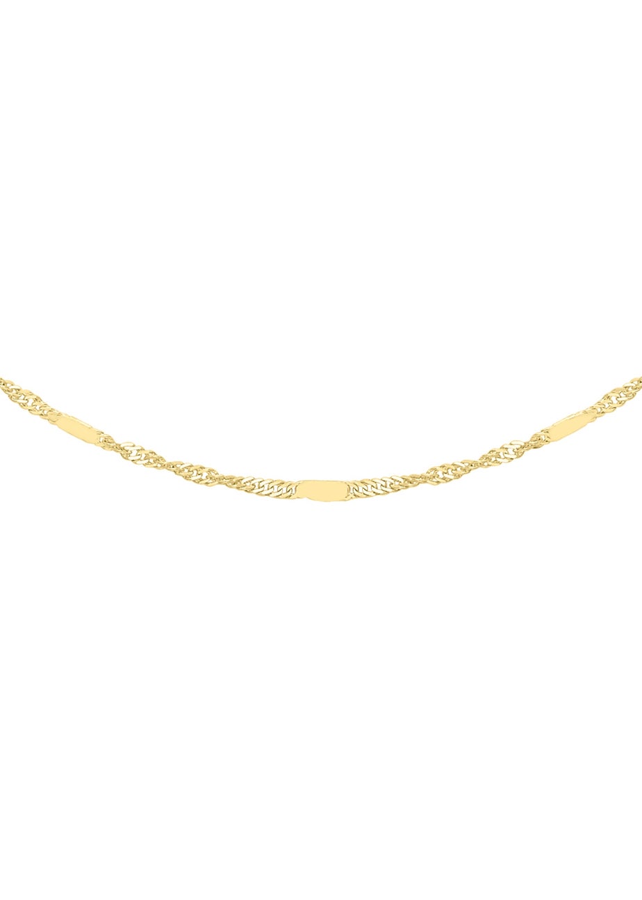 Golden Moments 9ct Yellow Gold 20 Twist Bar Curb Chain