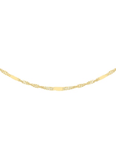Golden Moments 9ct Yellow Gold 20 Twist Bar Curb Chain
