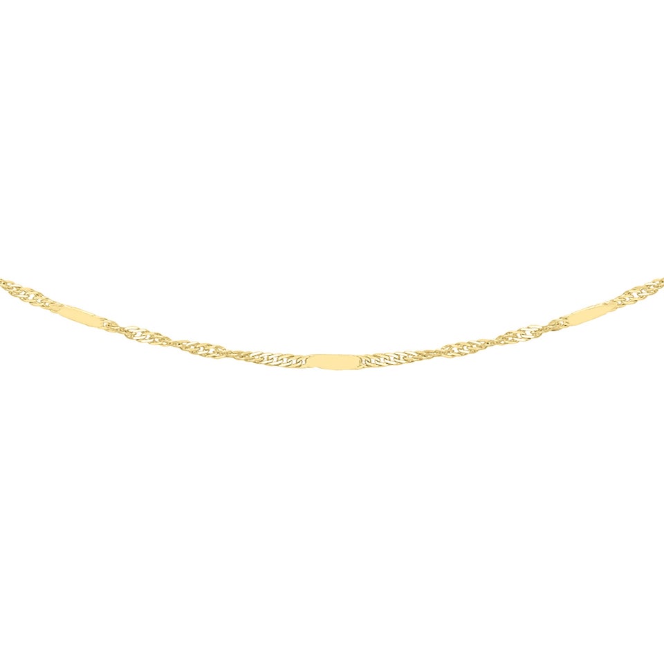 Golden Moments 9ct Yellow Gold 20 Twist Bar Curb Chain