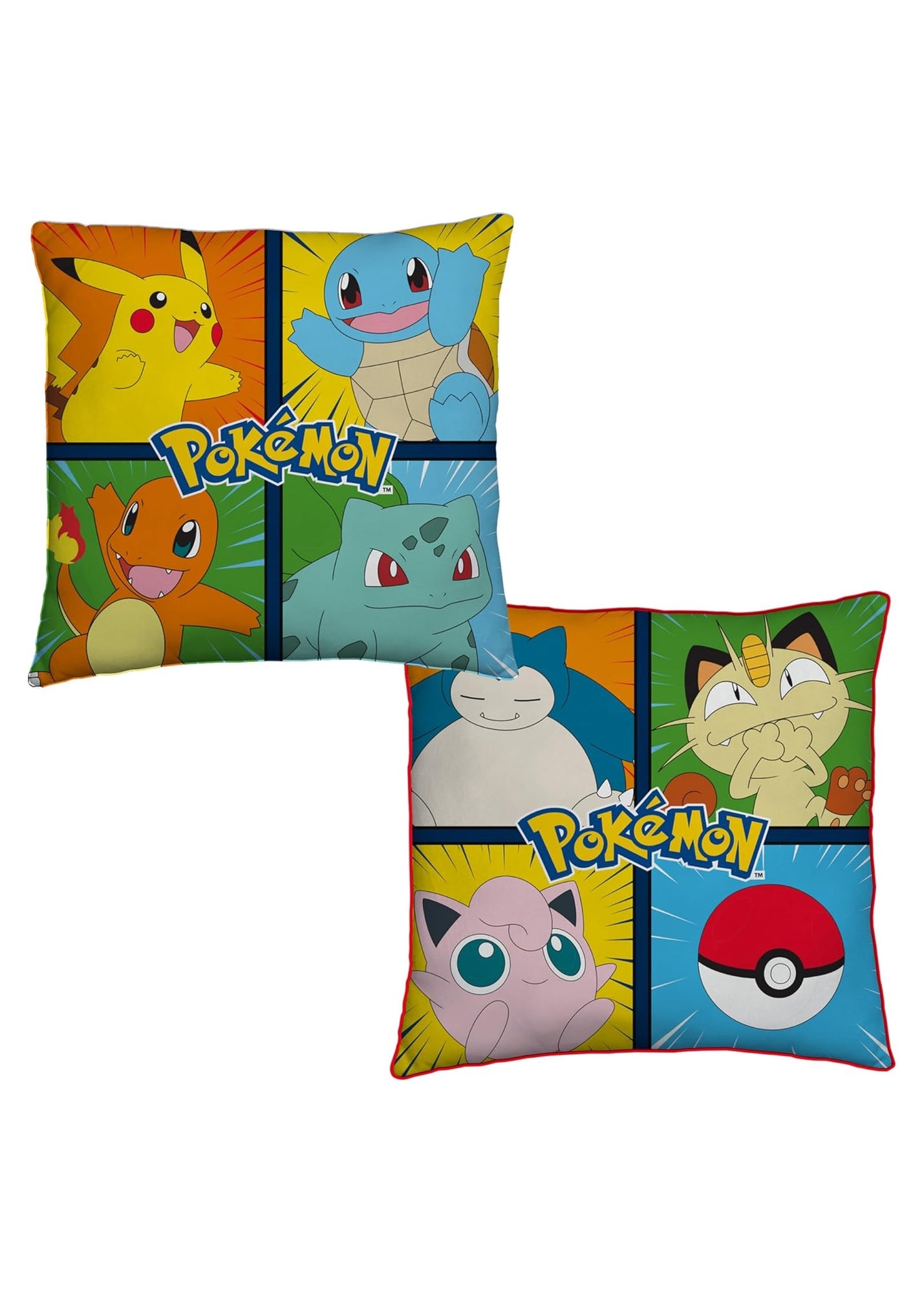 Pokemon Multi Colour Retro Square Cushion (40x40cm) - Matalan