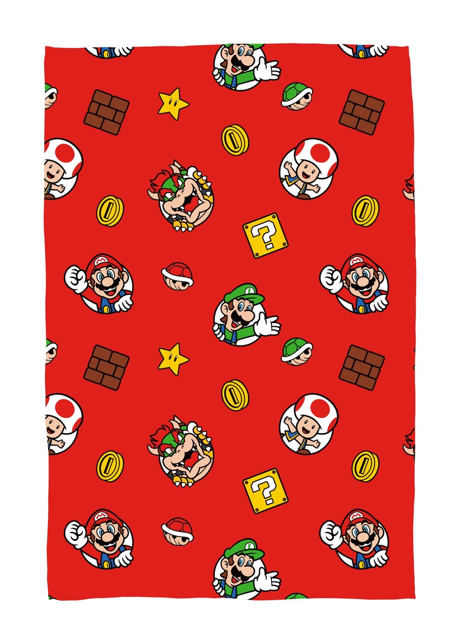 Nintendo Red Here We Go Fleece Throw