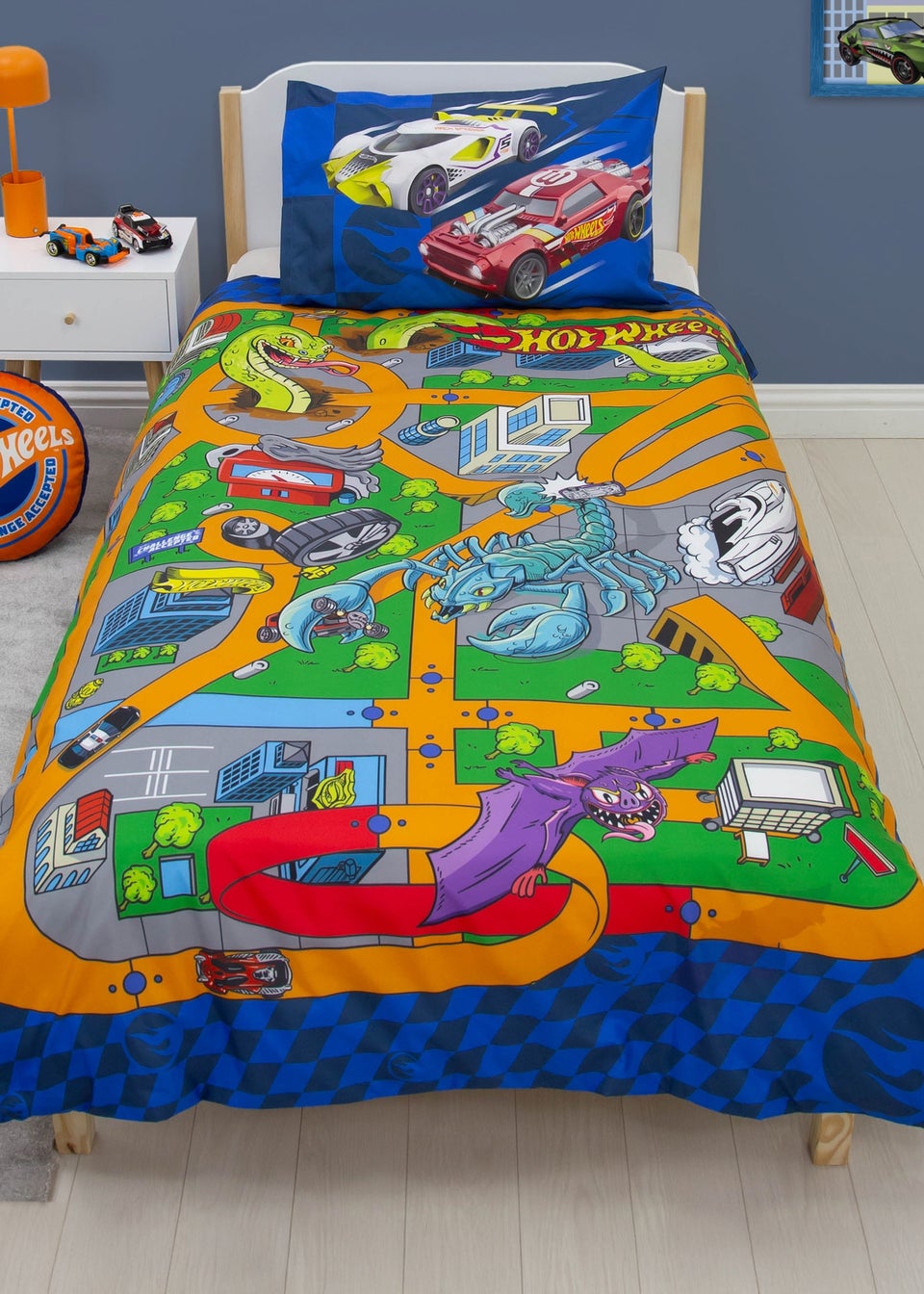 Hotwheels Blue Playful Polycotton Duvet Set