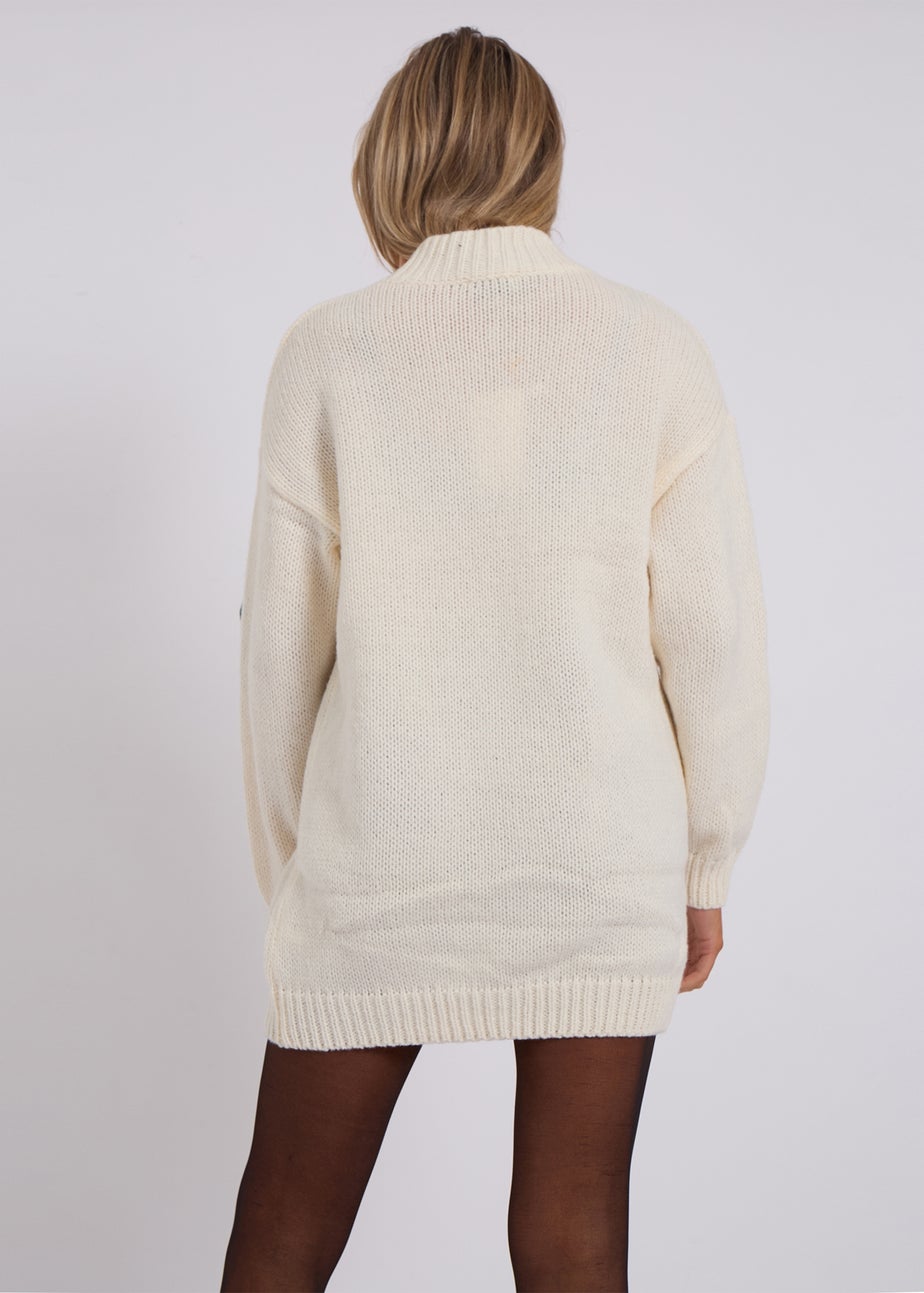 Gini London Cream Wide Stripe Oversized Jumper