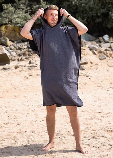 Urban Beach Grey Adult Cotton Poncho