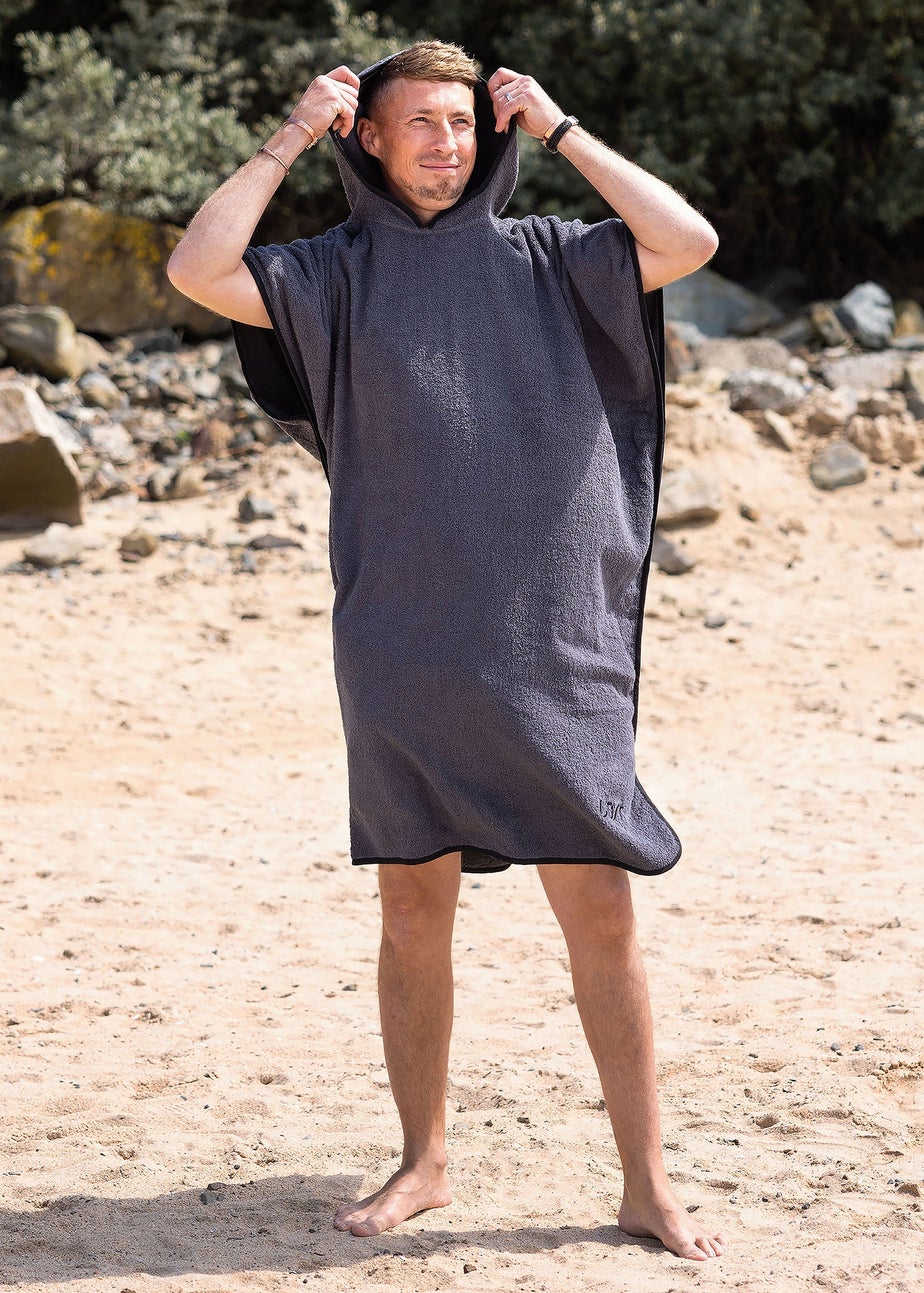 Urban Beach Grey Adult Cotton Poncho