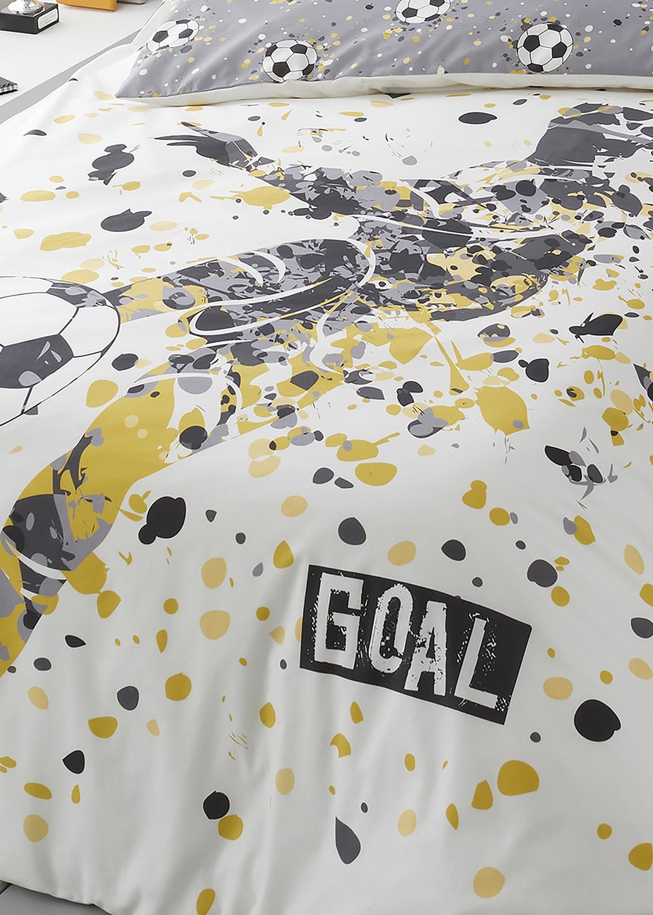 Bedlam Goal Reversible Gold Duvet Cover Set