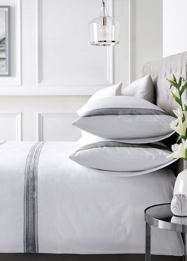 Appletree Boutique Embroidered Bands Black Duvet Cover Set