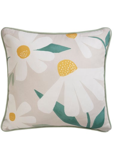 Fusion Daisy Velvet Natural Filled Cushion