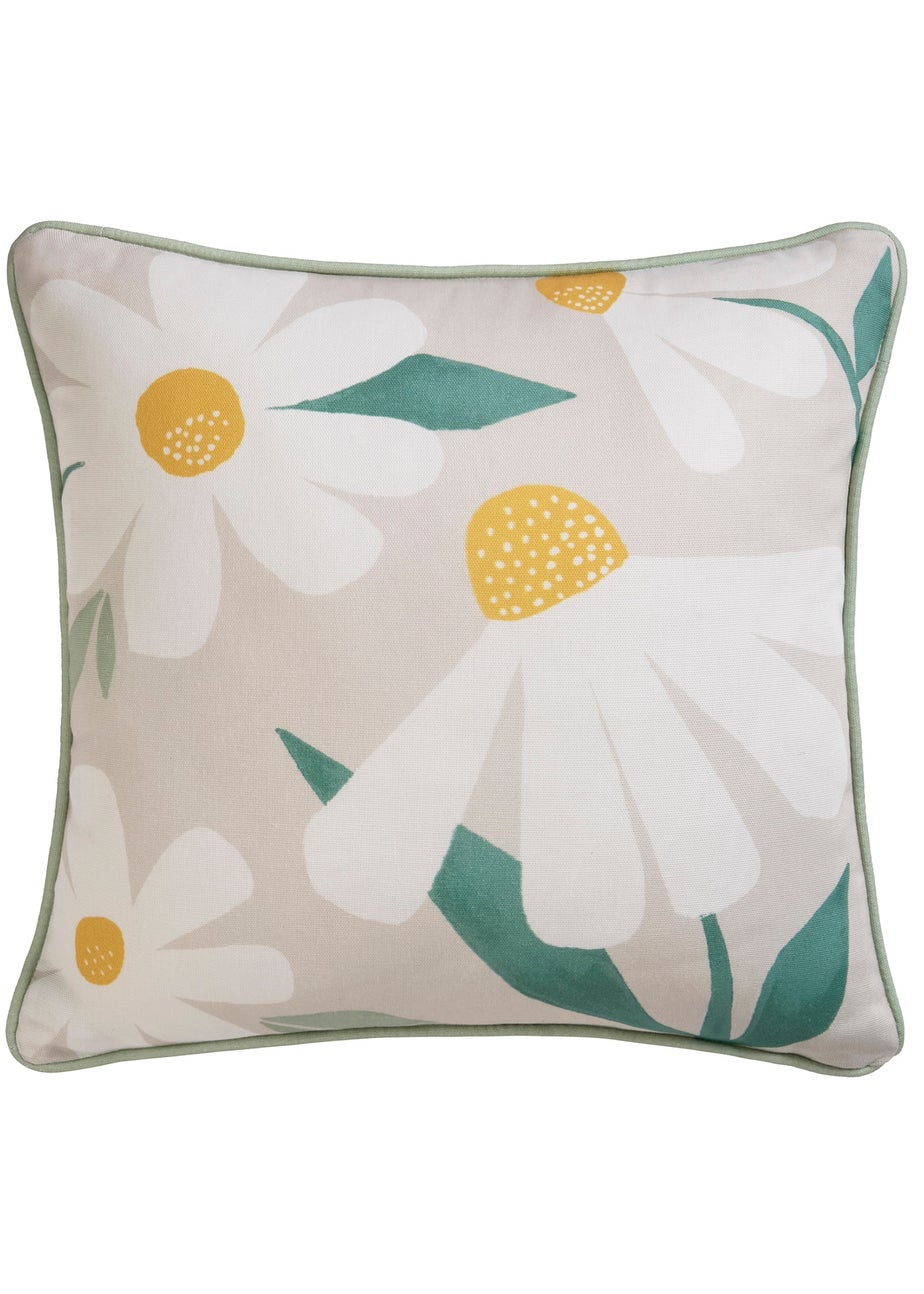 Fusion Daisy Velvet Natural Filled Cushion