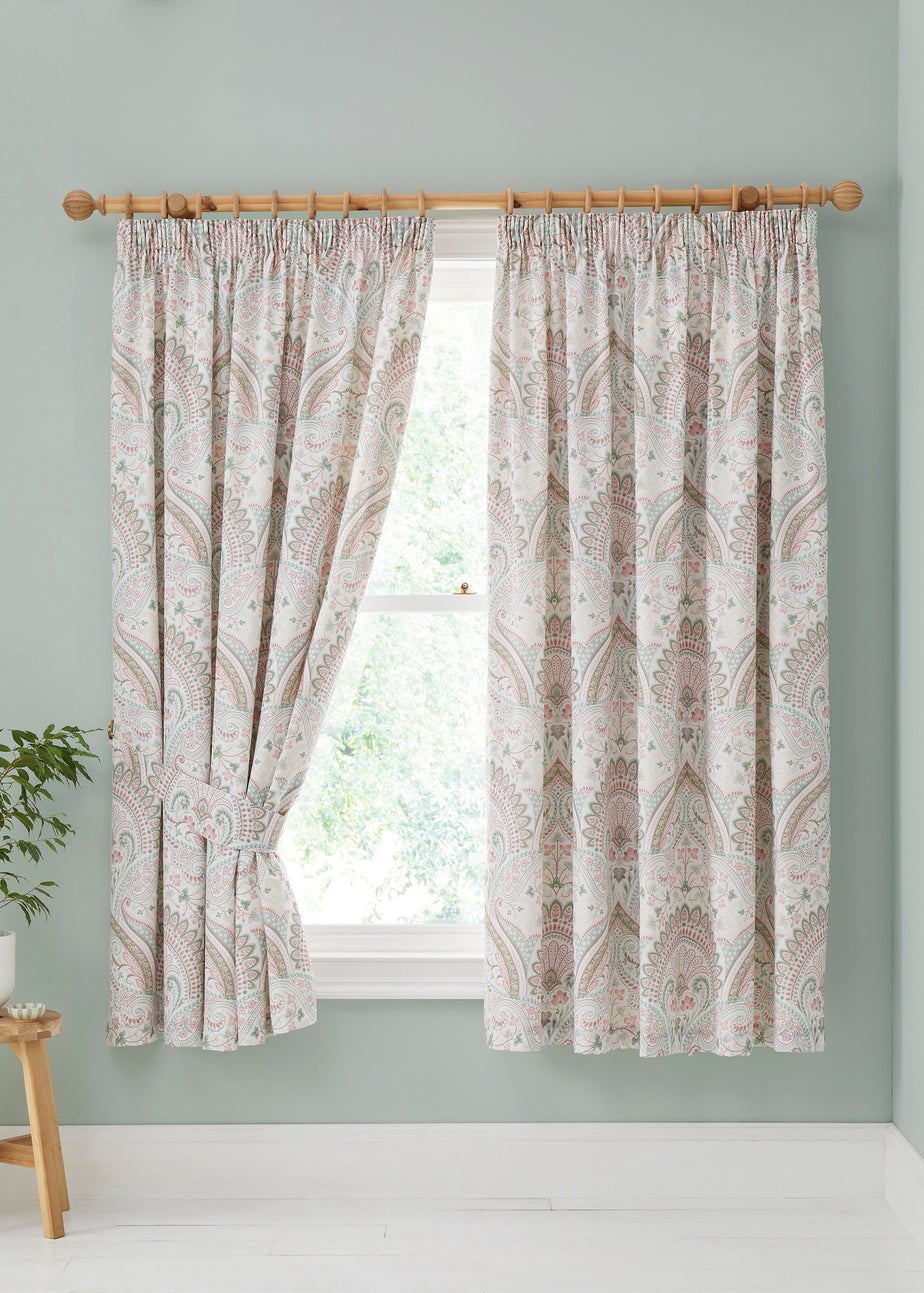 Dreams & Drapes Design Palais Lined Green Pencil Pleat Curtains