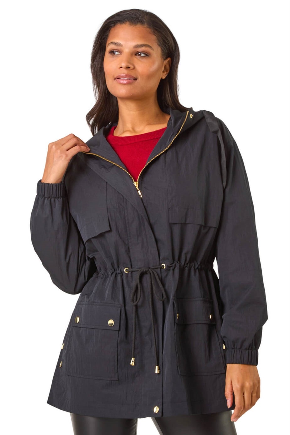 Roman Black Shower Resistant Rain Jacket