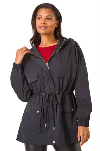 Roman Black Shower Resistant Rain Jacket
