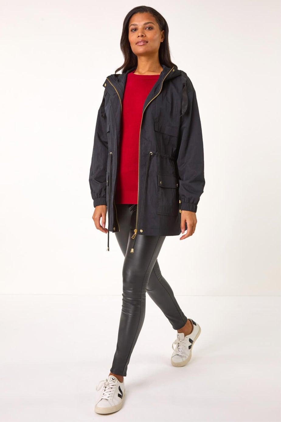 Roman Black Shower Resistant Rain Jacket