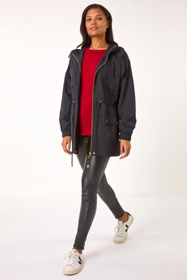 Roman Black Shower Resistant Rain Jacket