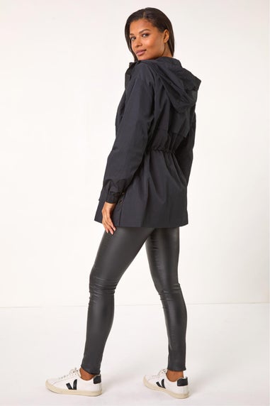 Roman Black Shower Resistant Rain Jacket