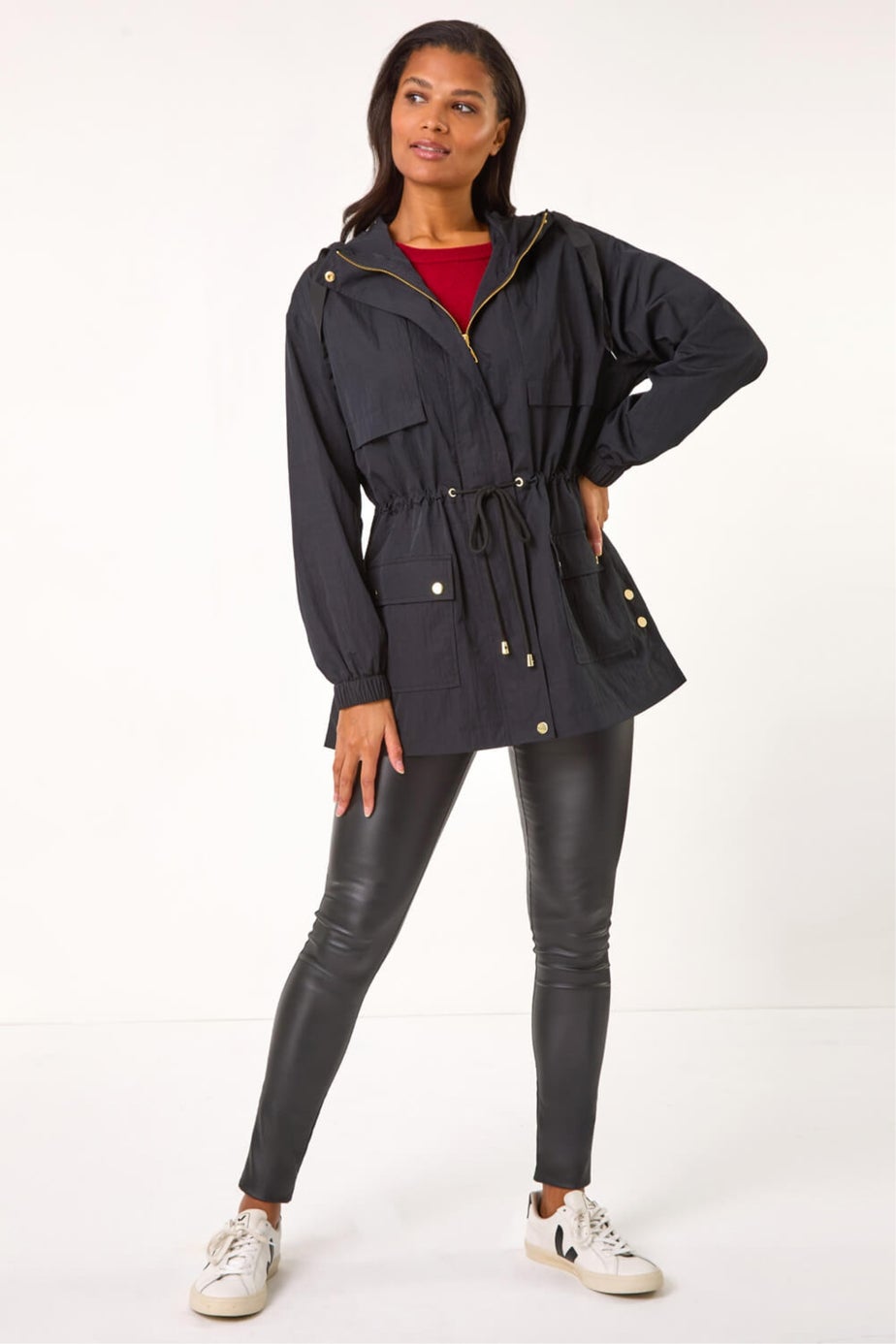 Roman Black Shower Resistant Rain Jacket