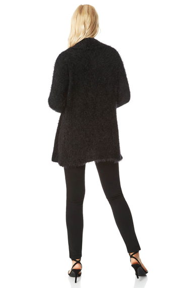 Roman Black Fluffy Long Sleeve Cardigan
