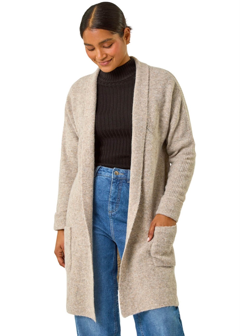 Roman Mocha Pocket Knit Cardigan